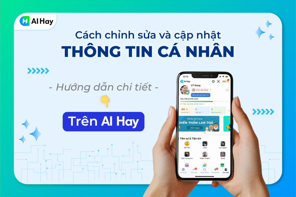 edit thông tin cá nhân trên AI Hay