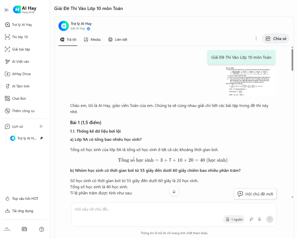 Hướng Dẫn Sử Dụng Tính Năng Giải Đề Thi 10 Trên Website